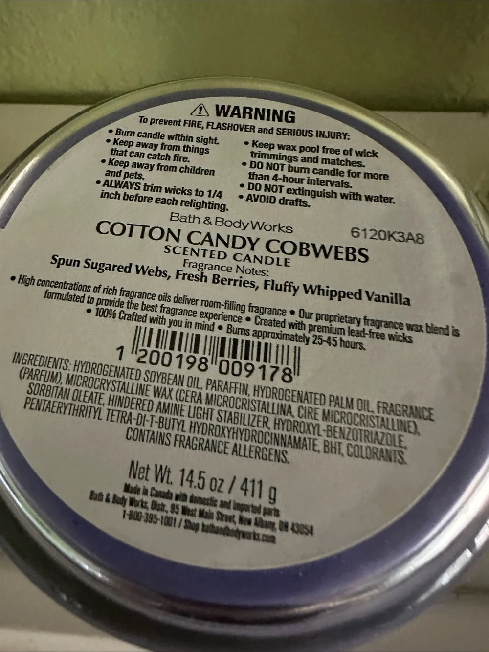 Bath & Body Works Cotton Candy Cobwebs Candle & Carnival Fog Bundle